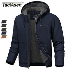Men's Winter Work Jacket Sherpa Fleece Lined Heavyweight Washed Duck Canvas Coat