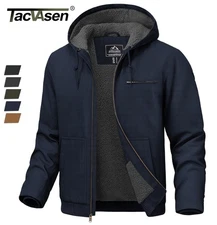 Men's Winter Work Jacket Sherpa Fleece Lined Heavyweight Washed Duck Canvas Coat