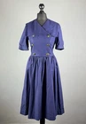 Vintage 80's LAURA ASHLEY Navy Blue Short Sleeve Sailor Dress Size UK 10 / EU 36