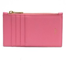 CELINE Wallet for Women Leather Pink 10B683BEL Zipped Compact Card Holder In Gra