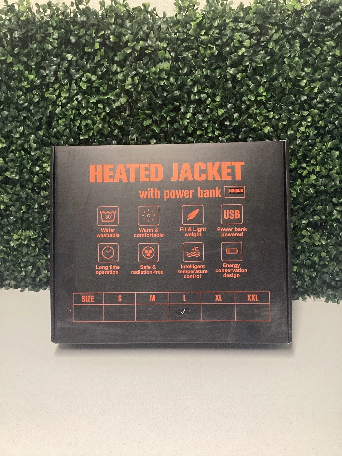 NBOUS Heated Jacket with Power Bank Black Size L