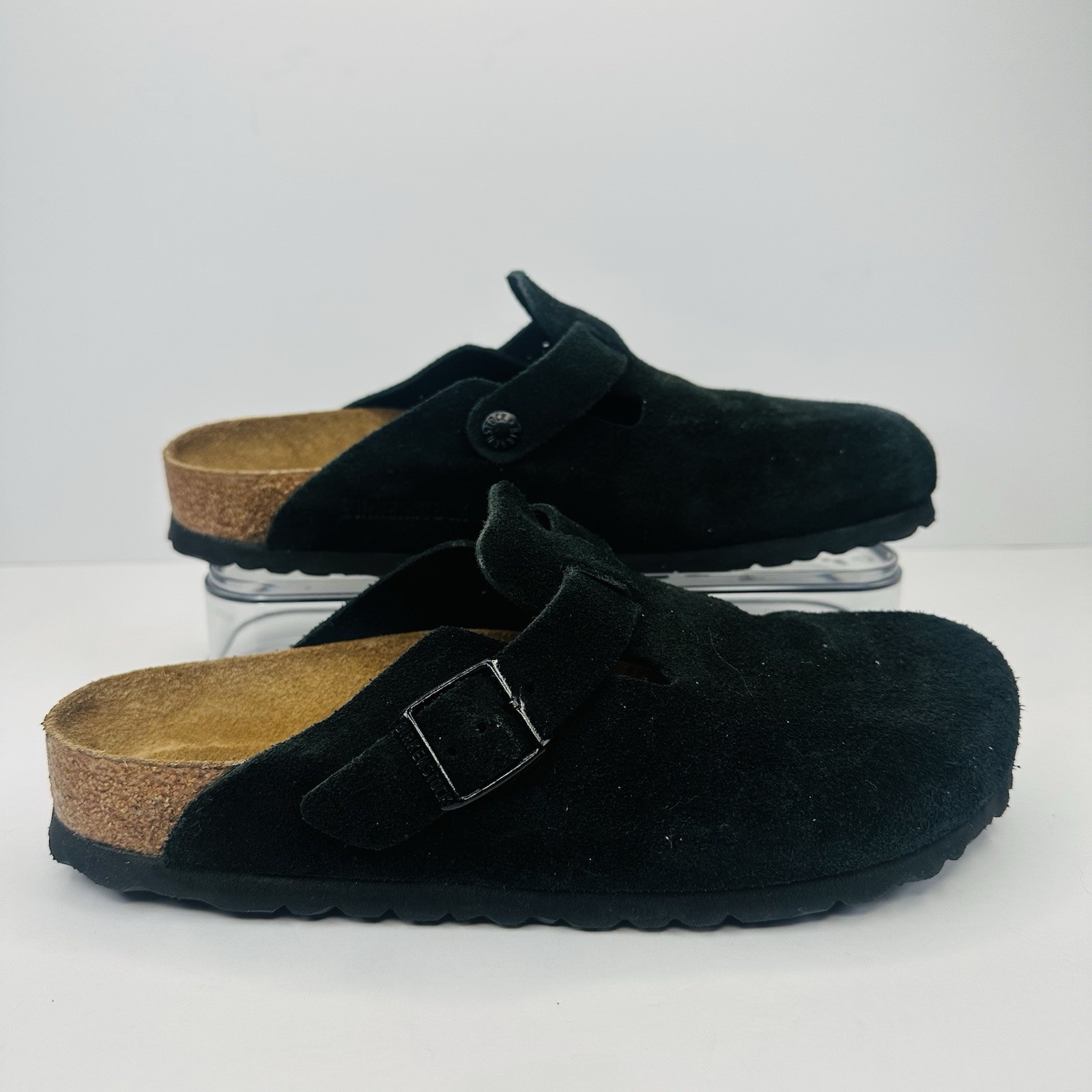 Birkenstock Boston Suede Leather Clogs Women's Size 40 EU Narrow Black Shoes