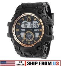89 Activa X Invicta Men's Black Gold Digital 52mm Watch 432-003 NIB