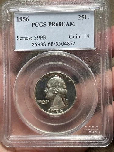 1956 Cameo Proof Washington Quarter PCGS PR68 CAM