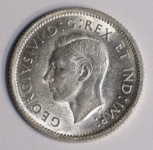 1938 Canada DIME Silver 10 Cent coin KM-34 bright UNCIRCULATED #16240