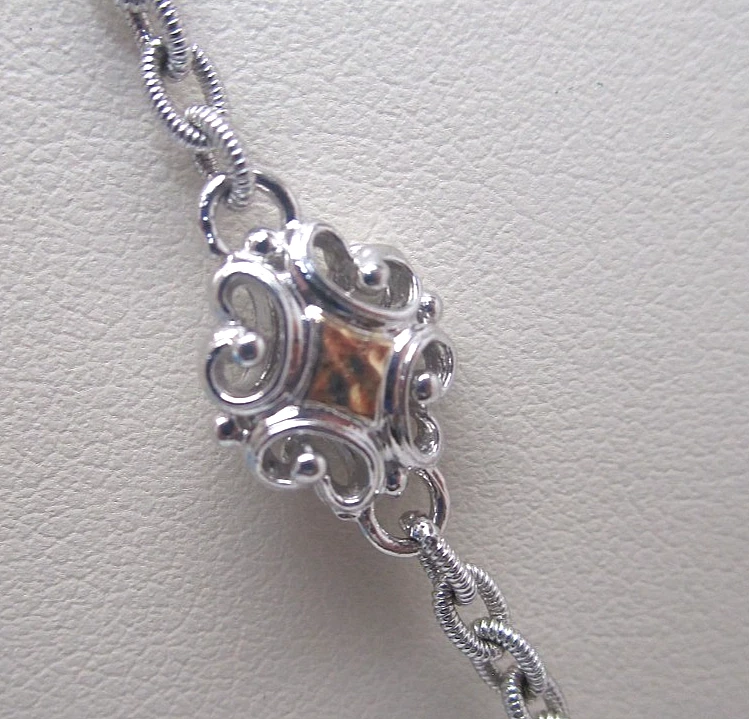 Colar de ametista vintage Gabriel & Co. ouro amarelo 18k e prata esterlina - Imagem 2 de 4