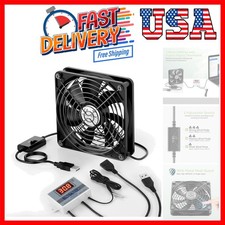 USB Fan 120mm with Digital Temperature Controller, 5V USB Powered PC Computer...