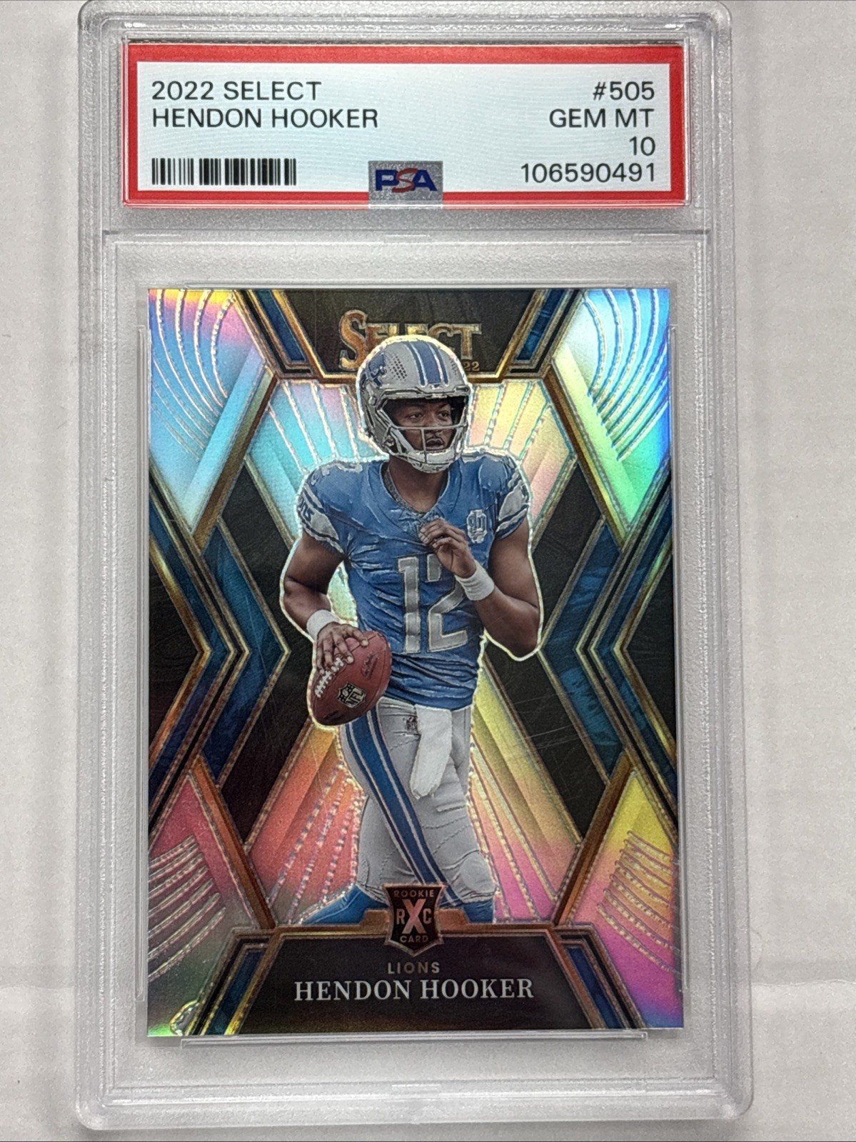 2022 Hendon Hooker Select XRC Rookie Silver #505 PSA 10 DETROIT LIONS