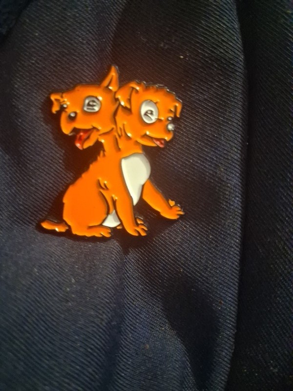 Ltd Ed Vtg Melvins Houdini Pussy Tour Enamel Metal 2 Headed  Dog Frank Kozik Pin