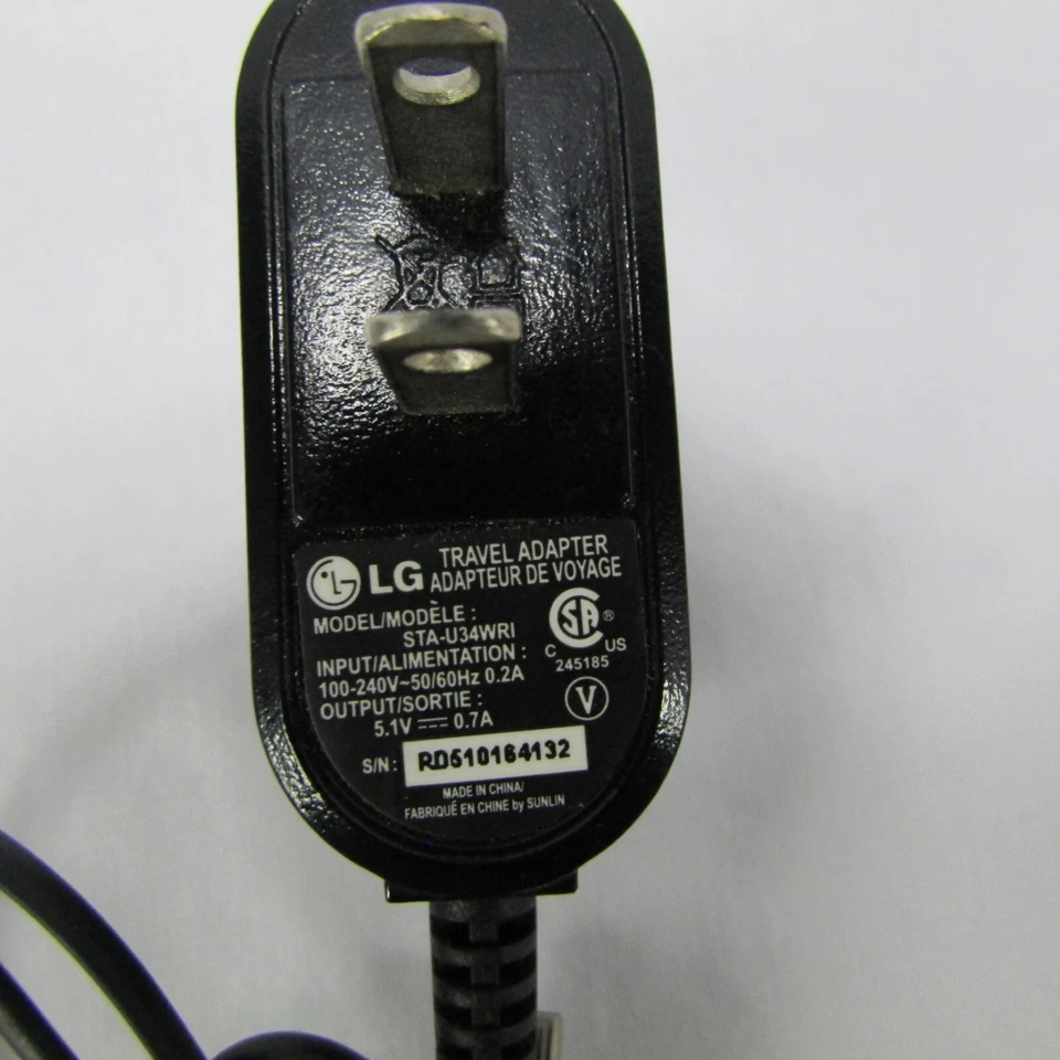 LG Travel Charger for Micro USB Devices 0.7A Micro Corded Travel Wall Charger (S - Image 2 of 2