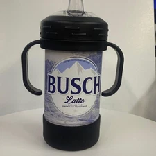 Adult Themed UV Printed 10 oz Insulated Sippy Cup Beer With Handles Busch Latte
