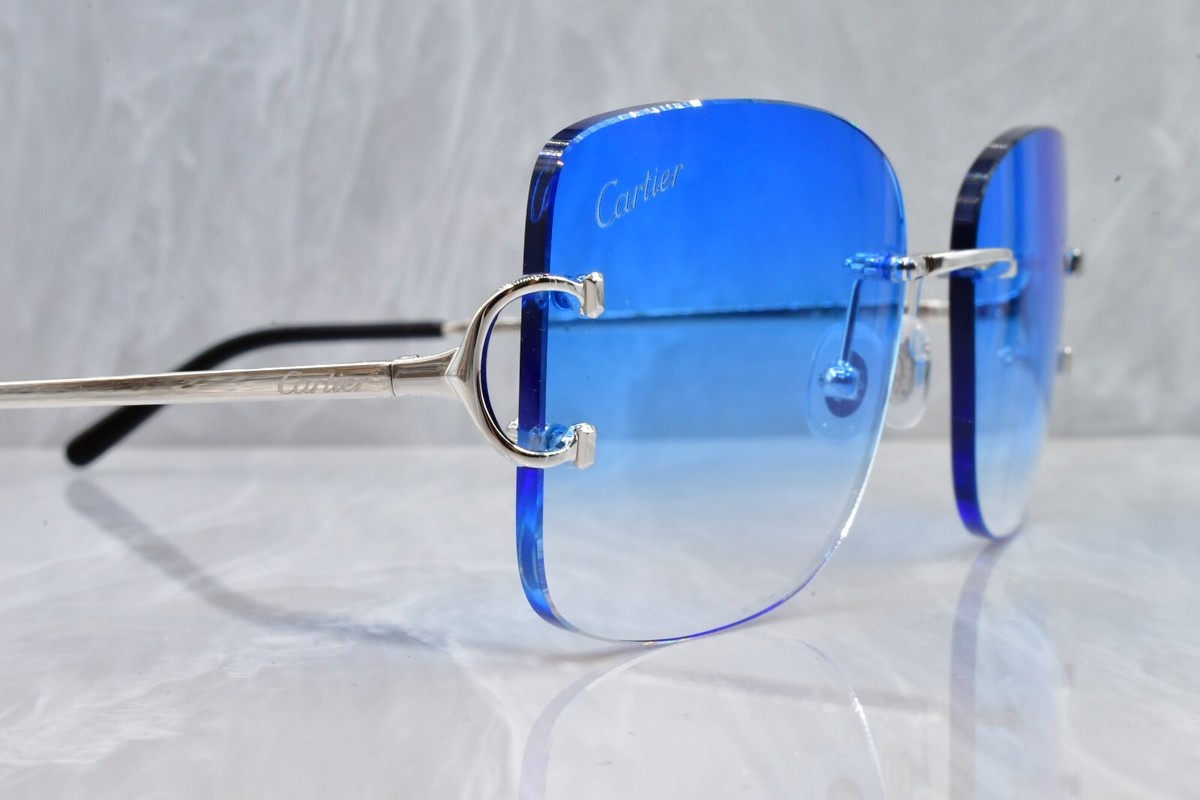 Cartier rimless vintage sunglasses glasses BIG C decor CT0092O