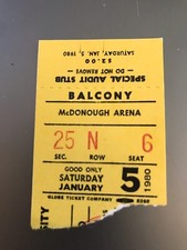 1980 ticket stub Georgetown Iona Jim Valvano John Thompson