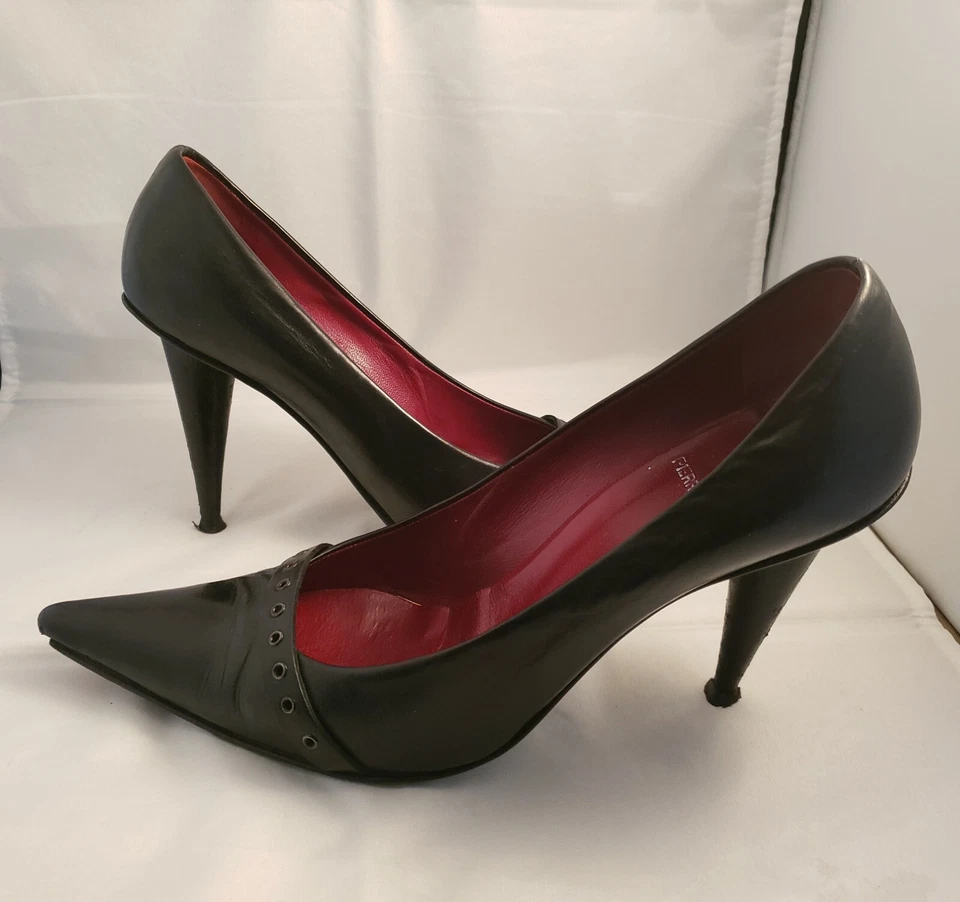 PIERRE HARDY Paris Black Leather Pumps Heels Shoes 38 8 Made in Italy - Image 3 of 4