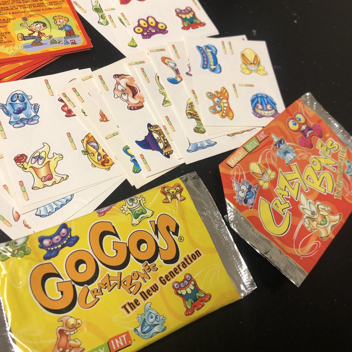 New Generation Gogos Crazy Bones Lot of Stickers Wrappers
