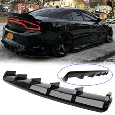 For Dodge Charger Srt Rear Bumper Diffuser Lip Spoiler Shark Fin Splitter Glossy