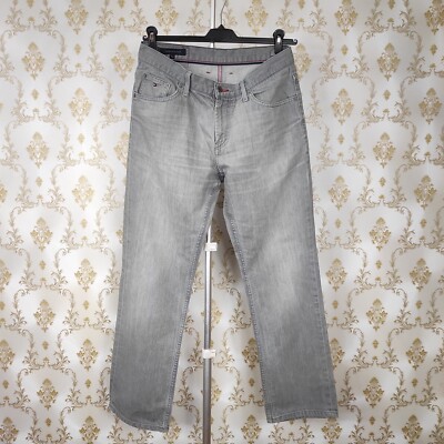RETRO Y2K TOMMY HILFIGER RELAXED FIT GREY DENIM JEANS. GRÖSSE: B33xL30
