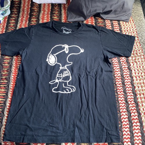 Uniqlo Kaws X Snoopy Joe Cool Black T Shirt Mens Size Large Joe Kaws Ebay