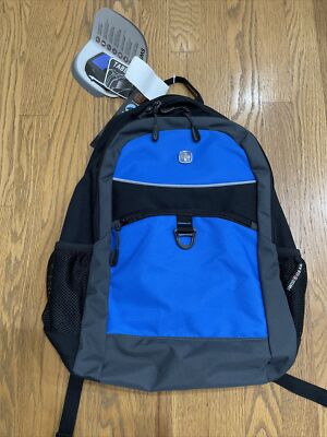 New Work School Swiss gear backpack NWT, Black Blue Laptop Tablet Back Pack Bag