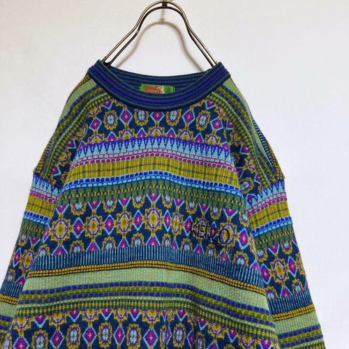 KENZO Vintage Total Pattern Knit Men's 
