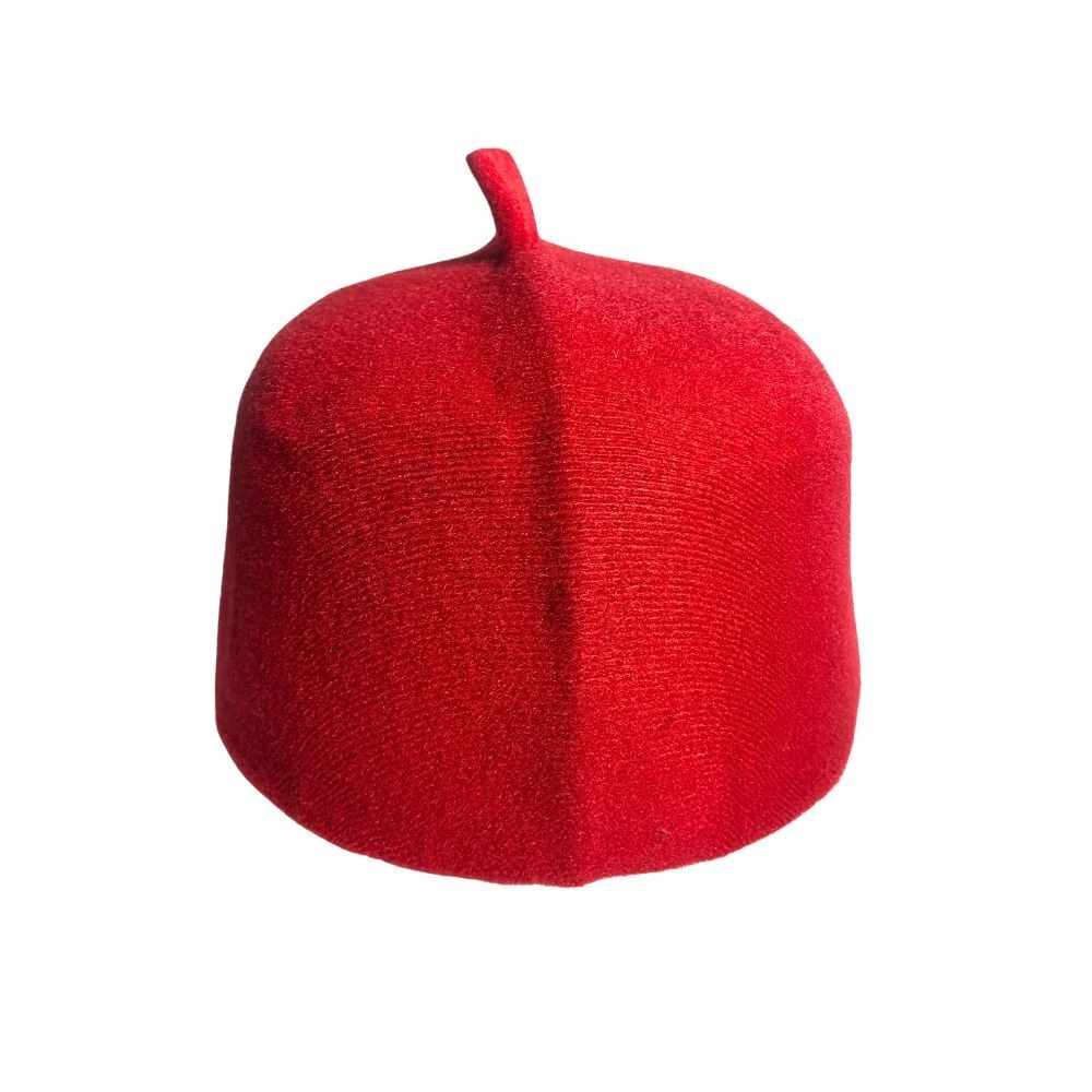 Red Cap, Igbo Men Traditional Cap, African Red Chieftaincy Hat 'Okpu Ozo'