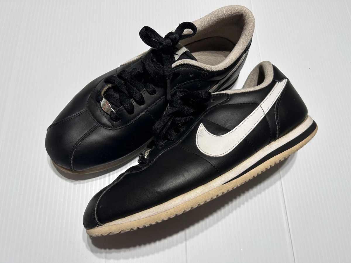 2014 Nike Cortez Leather Black White Trim Size 8.5 Womens eBay