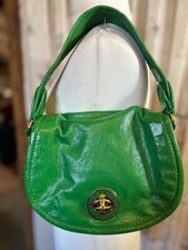 Incredibile borsa a tracolla Designer MARC JACOBS verde vernice stile sella