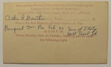 Fall River MA Massachusetts Barber Hair Union of America 1959 Postcard