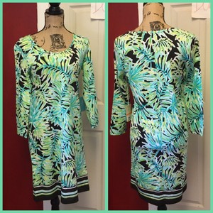 tropical print shift dress
