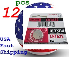 12 piece CR1632 1632 LR1632 Maxell Card 3V Lithium Coin Battery with trk
