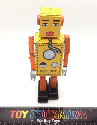 Schylling Tin Wind-Up Robot ''LILLIPUT'' - Tested, Working