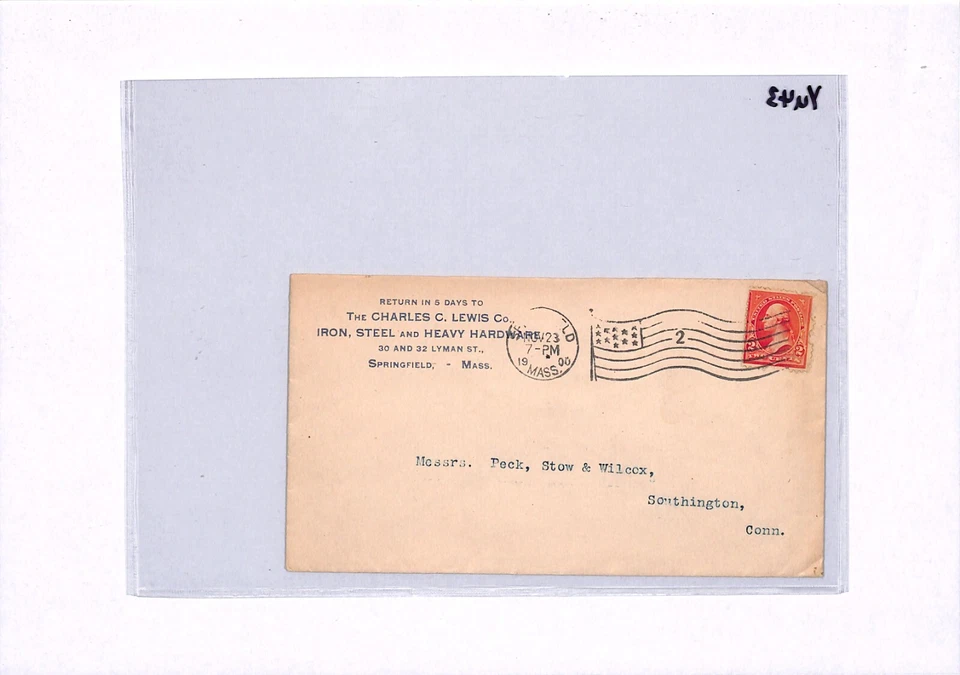 USA Advert Cover *IRON STEEL HARDWARE* Springfield Mass 1900 FLAG Machine YU43 - Image 4 of 4