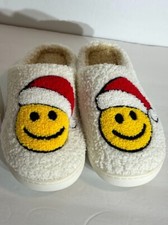 Christmas Santa Smile Foam Insole Slip On Mule Slippers Women s Medium 7-8
