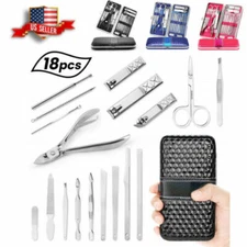 Women Men Manicure Pedicure Set Finger Toe Nail Clippers Scissors Grooming Kit