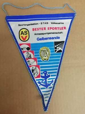GDR NVA STAFF VOLKSMARINE PENNANT YELLOW SANDS ASV!!!