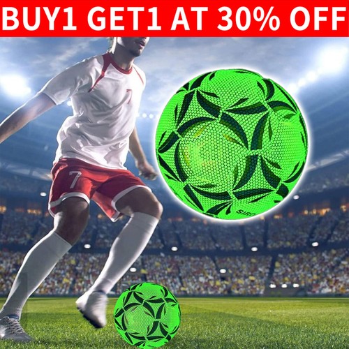 New Reflective Soccer Ball Night Glow in the Dark Football For Training Xmas Gif - Picture 18 of 19