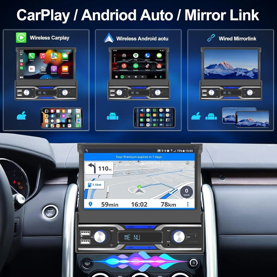 Autoradio 1DIN Android 13 - Immagine 2 di 4