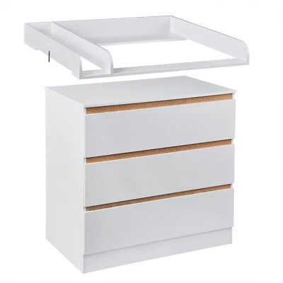 Wickeltisch Wickelkommode Wickelregal mit 3 Schubladen Wickelaufsatz Abnehmbar