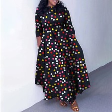 Casual Floral Print Plus Size Maxi Dress for Women Flowy Ruffle Fall Dresses