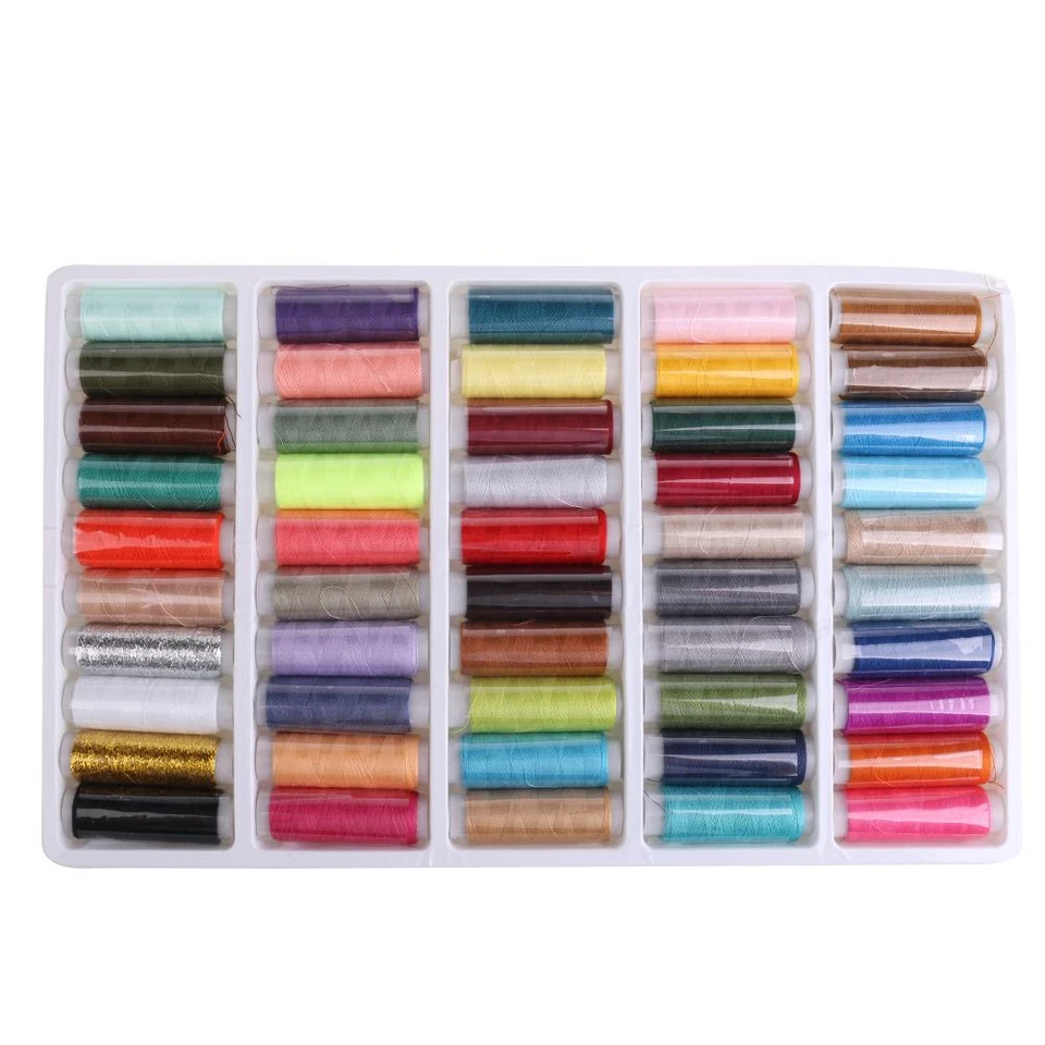 39PCS Mixed Colors Sewing Thread Polyester DIY Spools 150M Each String Roll - Image 3 of 4