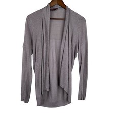 Comptoir Des Cotonniers Womens Dove Gray Open Front Cardigan