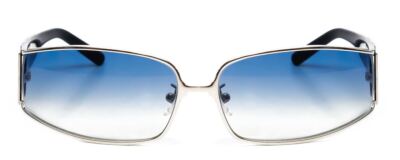 Celine SC1088-579Y Unisex Rectangle Sunglasses Silver Black & Blue