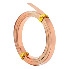 1roll Copper Craft Wire Flat Raw(Unplated) 6.5x0.2mm about 19.69 Feet(6m)/Roll