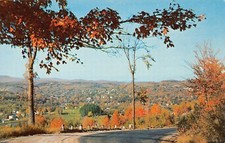 Barre VT Vermont Millstone Hills Autumn Glow Aerial View Vtg Postcard A1