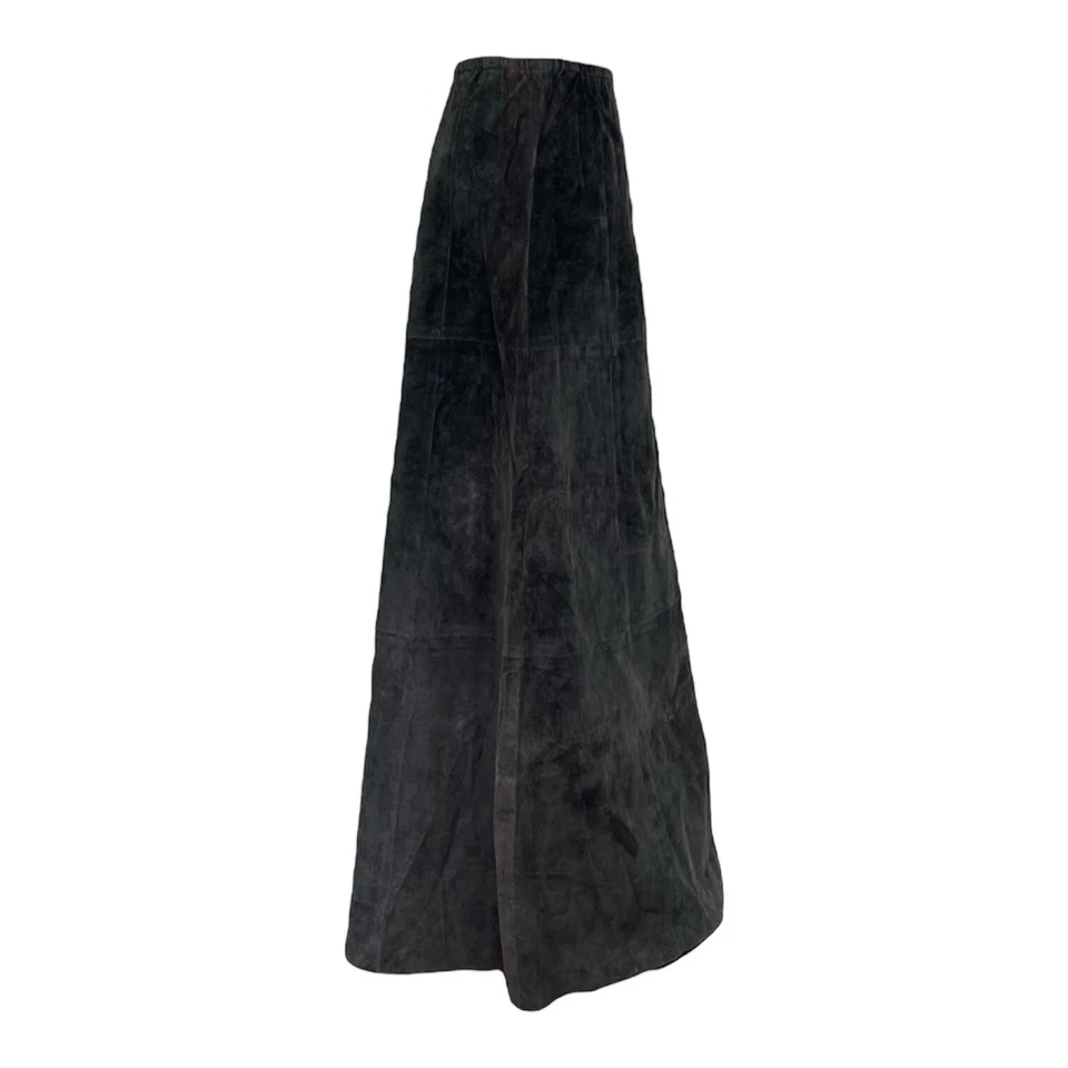 Vintage 80s VAKKO SPORT Womens S Soft Suede Leather Maxi Skirt Long Boho Western - Image 4 of 4