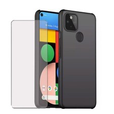 For Google Pixel 4a 5G 6.2" Case- Slim Hard Case Matte Cover + Screen Protector