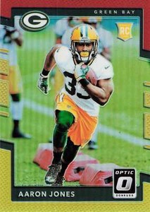 2017 Donruss Optic #135 Aaron Jones Red and Yellow Rookie RC Vikings