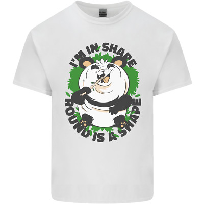 Panda Bär lustiges übergewichtiges fettes Humor Herren T-Shirt leicht Baumwolle