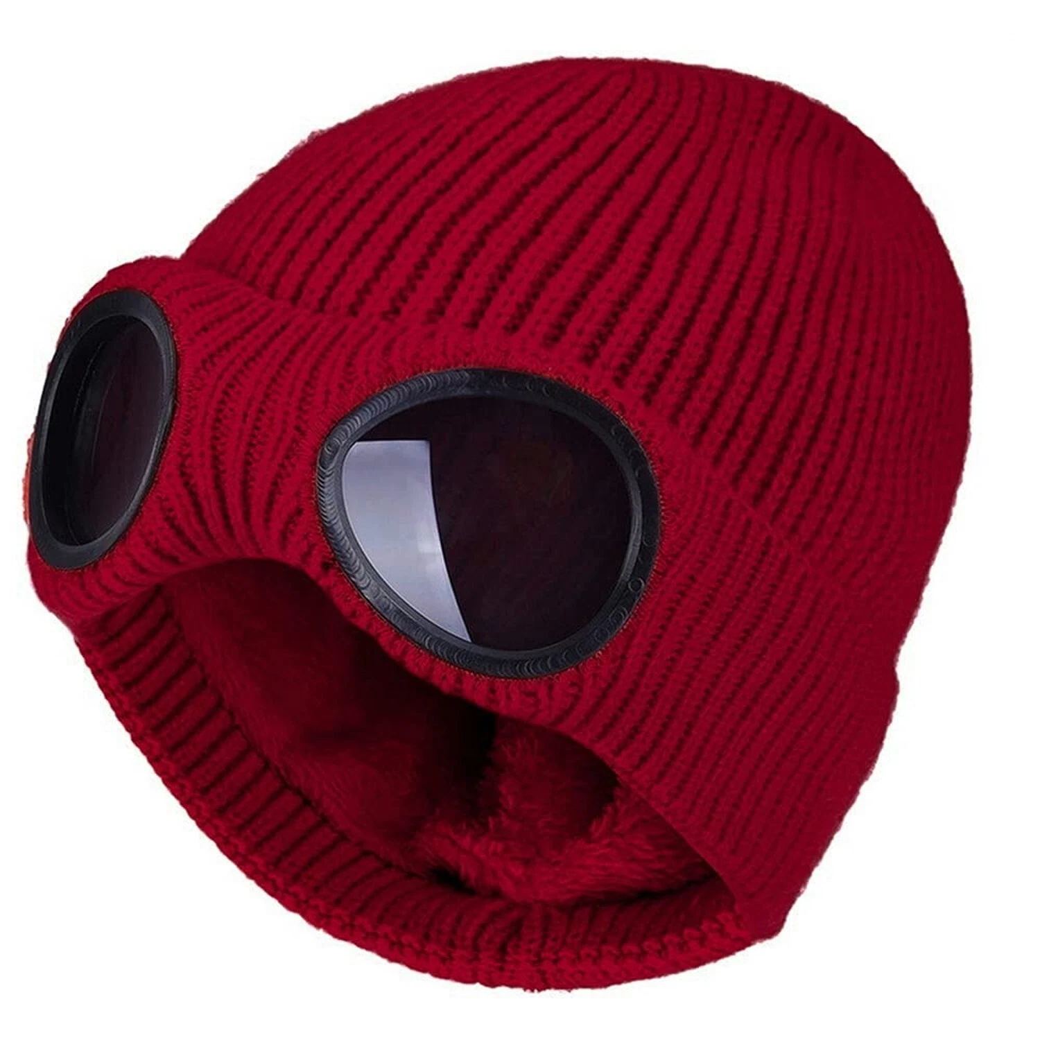 Unisex Knitted Goggles Beanie - Winter Stylish Skull Warm Cap, Outdoor Sports...