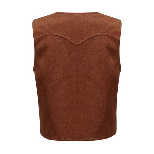 Kids Boys Vest Show Top Roleplay Coat Pointed Hem Outerwear Open Front Jacket - Picture 6 of 41